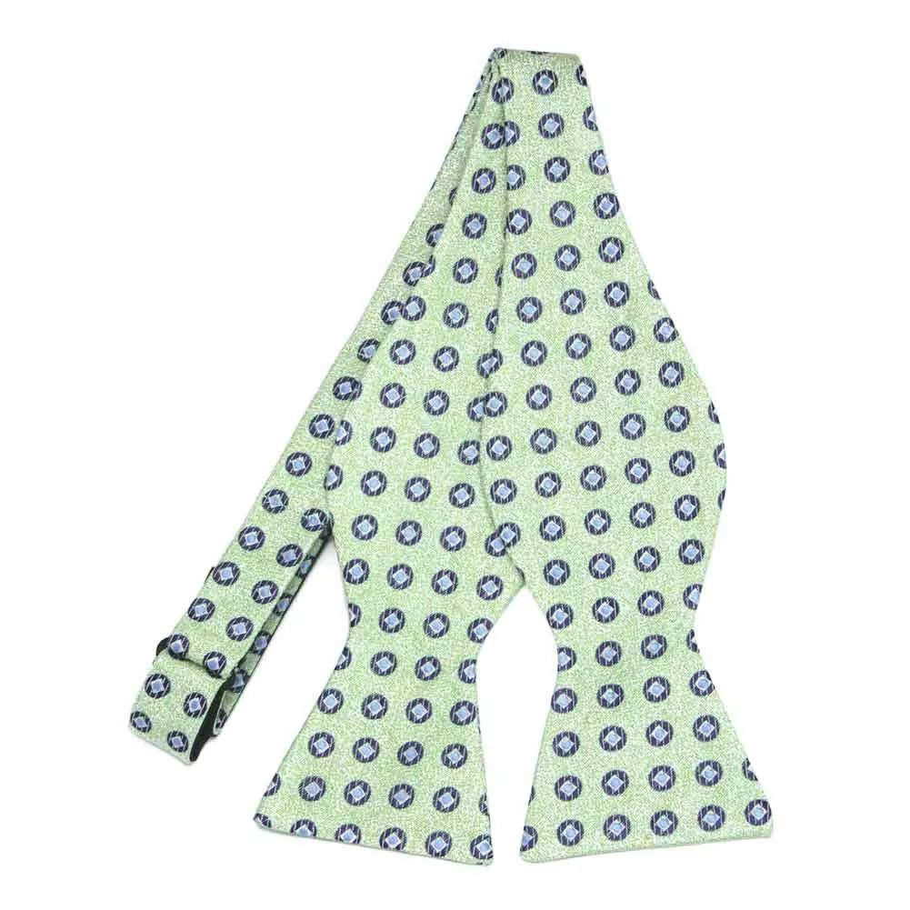 Light Green Gentry Medallion Linen/Silk Self-Tie Bow Tie sold by TieMart