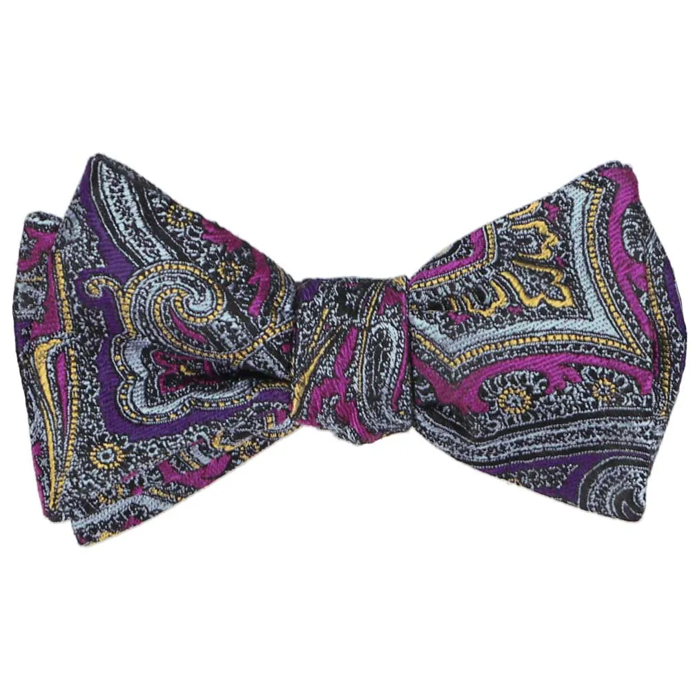Purple Institute Paisley Silk Self-Tie Bow Tie sold by TieMart product image thumbnail 2