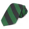 Irish Green and Dark Gray Dean Stripe Wool/Silk Narrow Necktie, 3" Width sold by TieMart