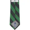 Irish Green and Dark Gray Dean Stripe Wool/Silk Narrow Necktie, 3" Width sold by TieMart