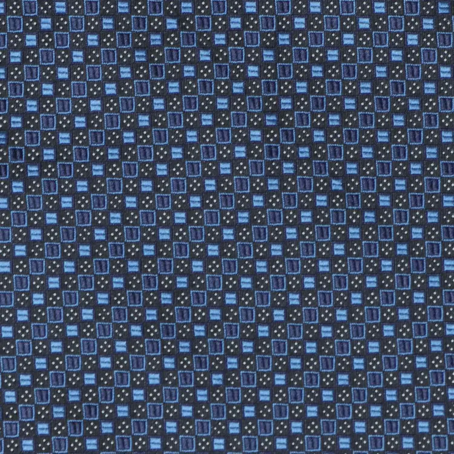 Brilliant Blue Marie Square Pattern Necktie sold by TieMart product image thumbnail 5
