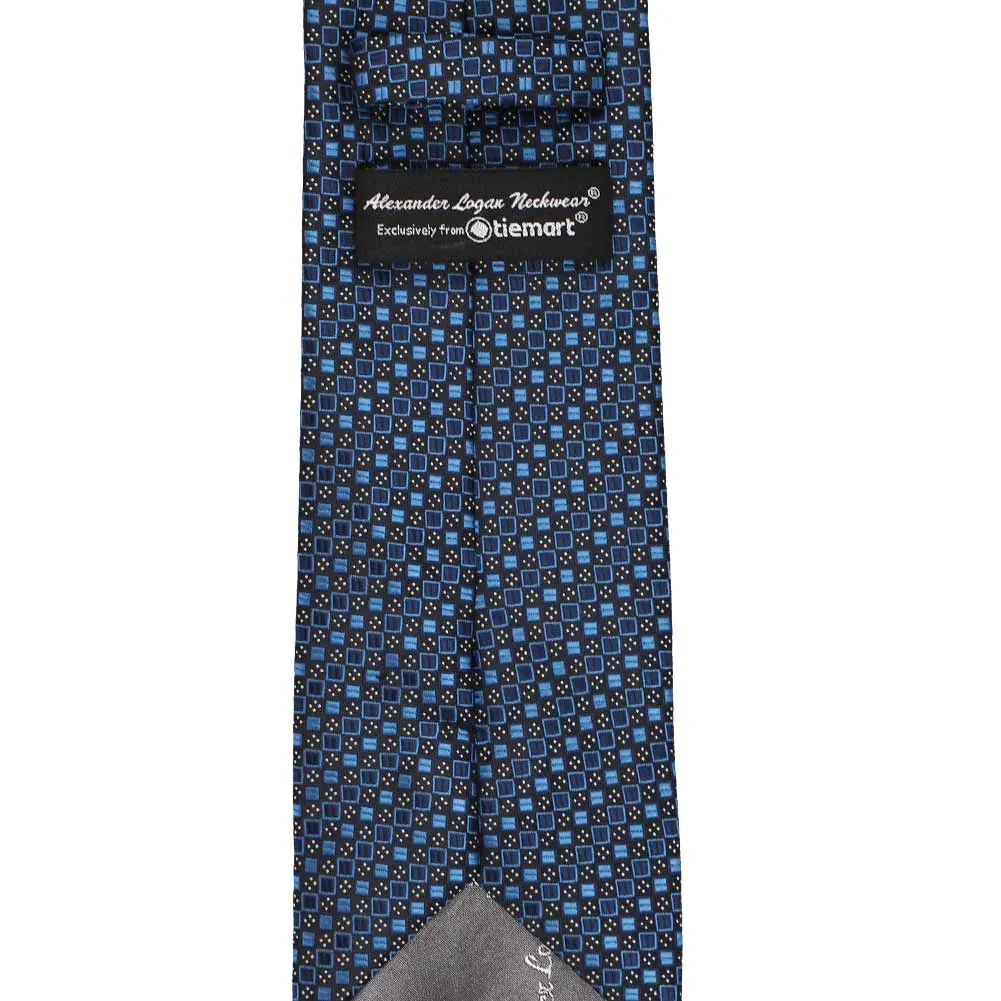 Brilliant Blue Marie Square Pattern Necktie sold by TieMart product image thumbnail 3