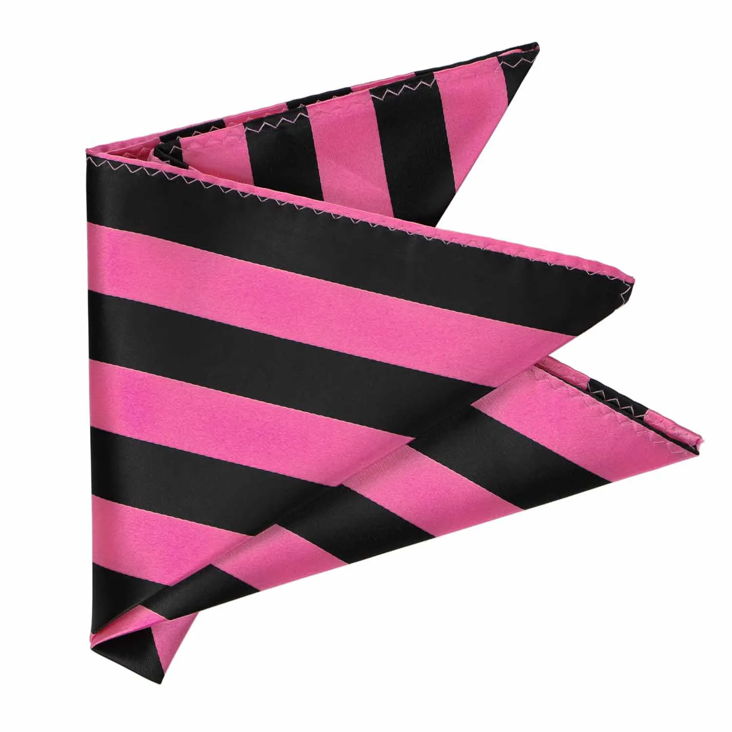 Hot Pink and Black Striped Pocket Square sold by TieMart product image thumbnail 3