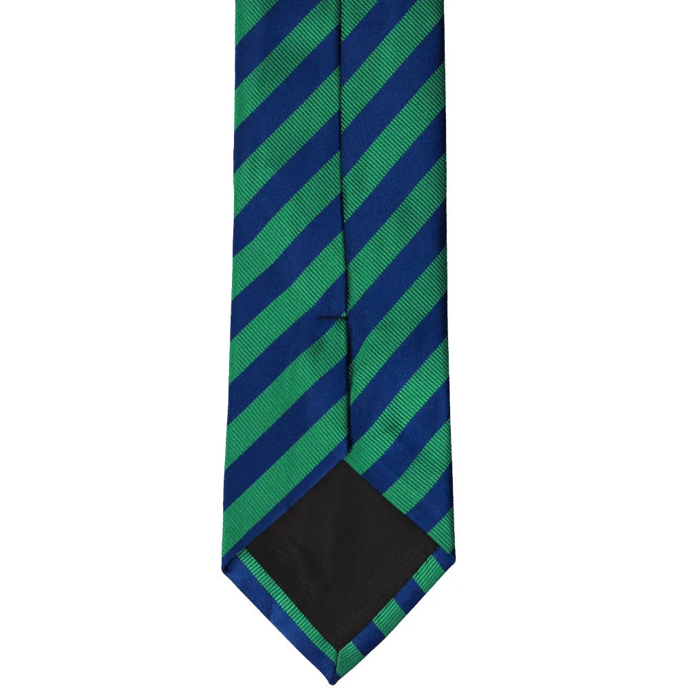 Kelly Green and Royal Blue Formal Striped Tie sold by TieMart product image thumbnail 4
