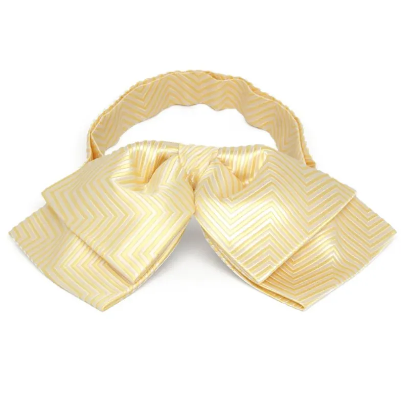 Canary Yellow Kimberly Chevron Striped Floppy Bow Tie sold by TieMart