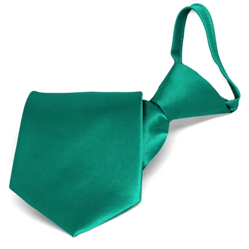 Jade Solid Color Zipper Tie sold by TieMart