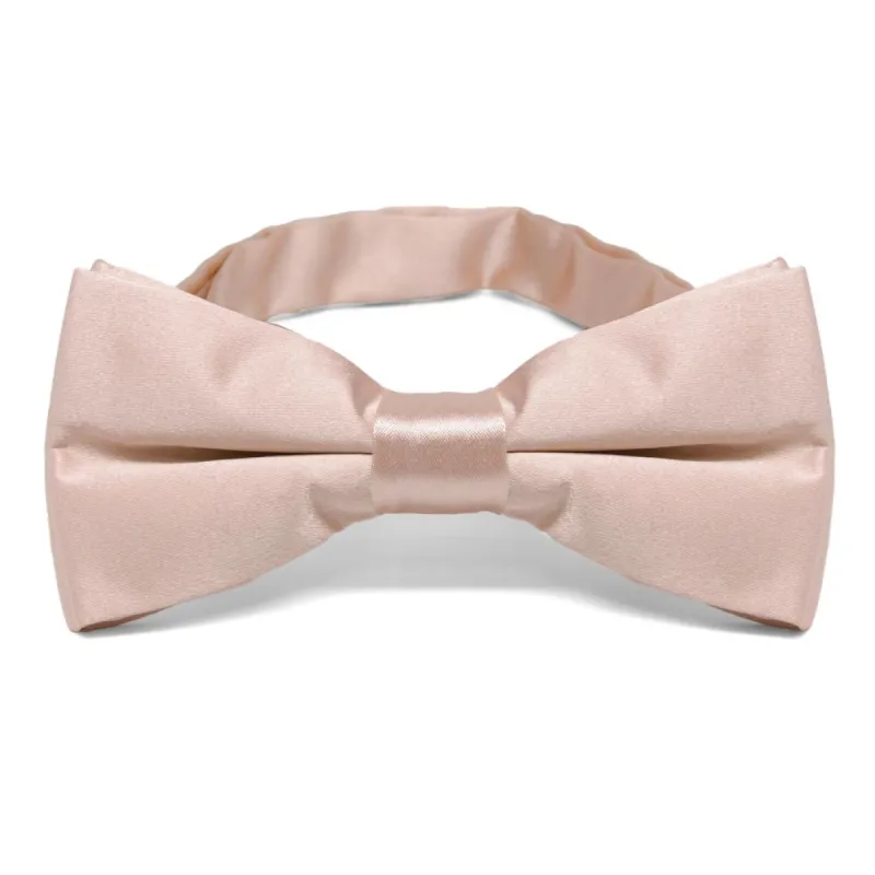 Blush Pink Band Collar Bow Tie sold by TieMart