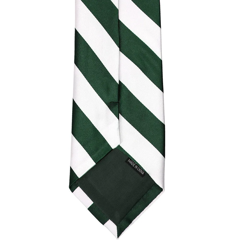 Hunter Green and White Striped Tie sold by TieMart product image thumbnail 5