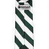 Hunter Green and White Striped Tie sold by TieMart