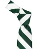 Hunter Green and White Striped Tie sold by TieMart