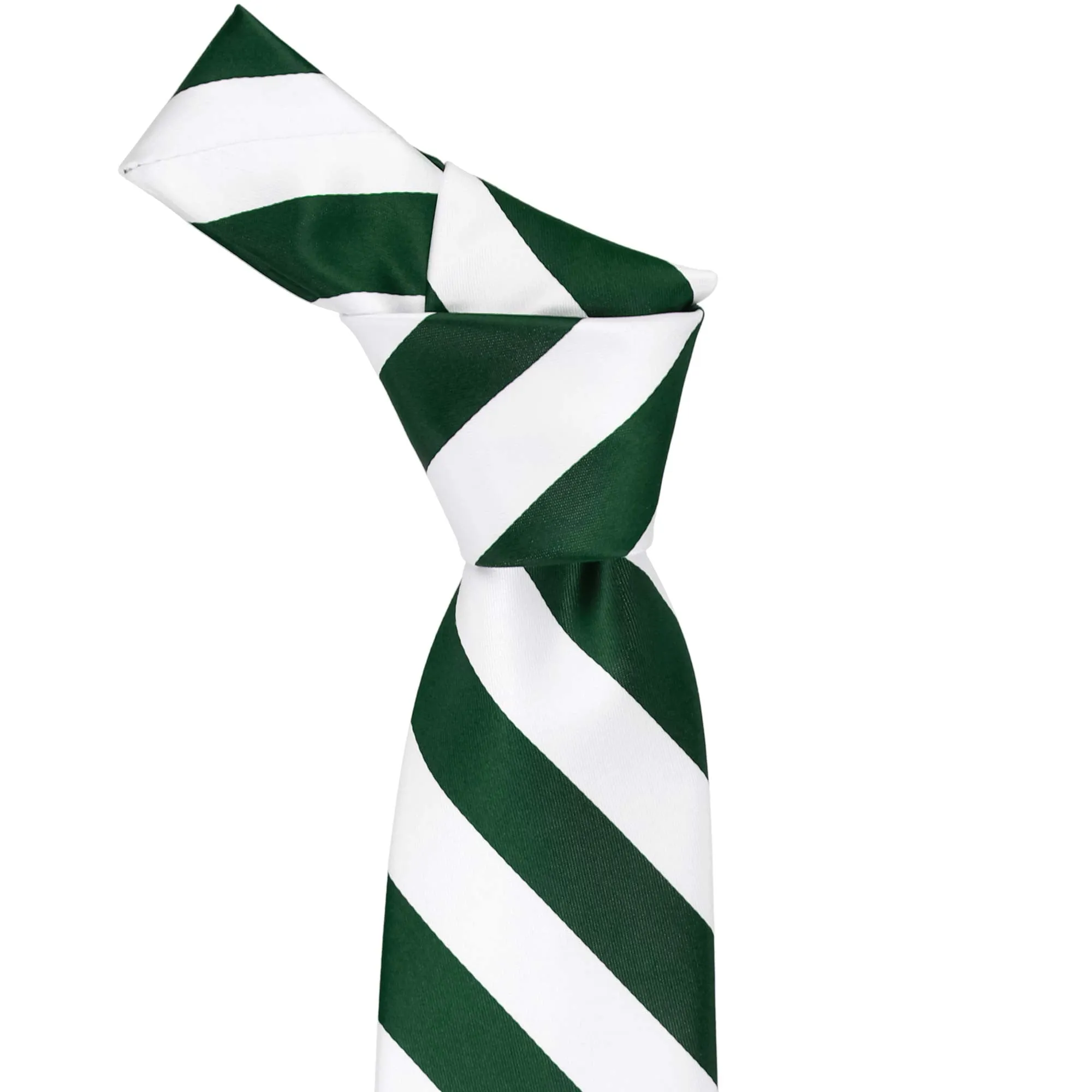 Hunter Green and White Striped Tie sold by TieMart product image thumbnail 2