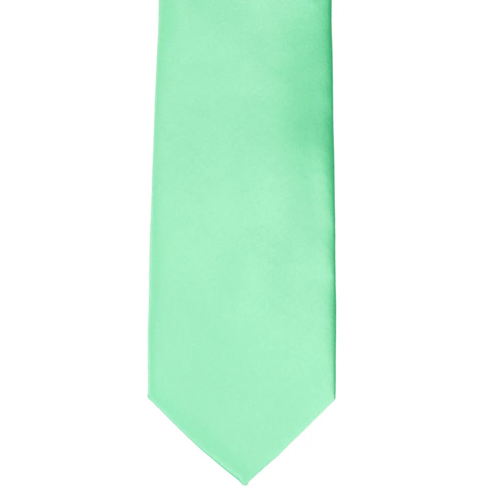 Bright Mint Premium Solid Color Necktie sold by TieMart product image thumbnail 3