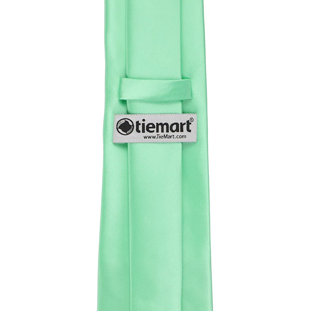 Bright Mint Premium Solid Color Necktie sold by TieMart product image thumbnail 4