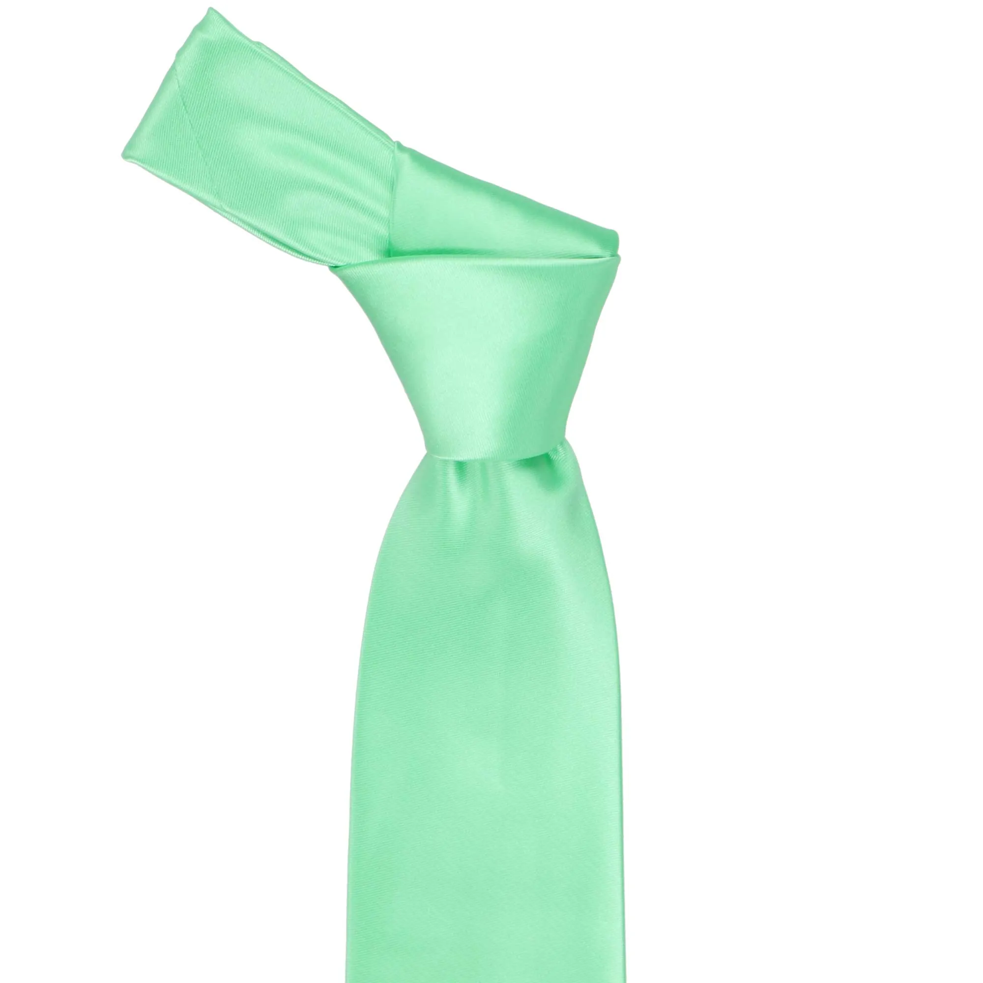 Bright Mint Premium Solid Color Necktie sold by TieMart product image thumbnail 2