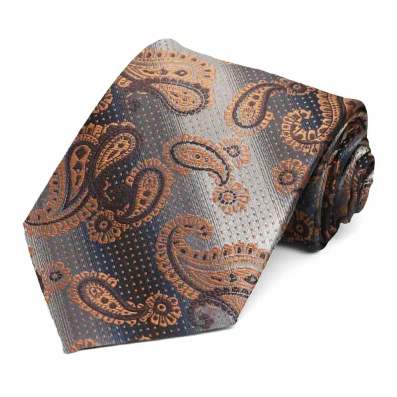 Latte Elmhurst Paisley Necktie sold by TieMart