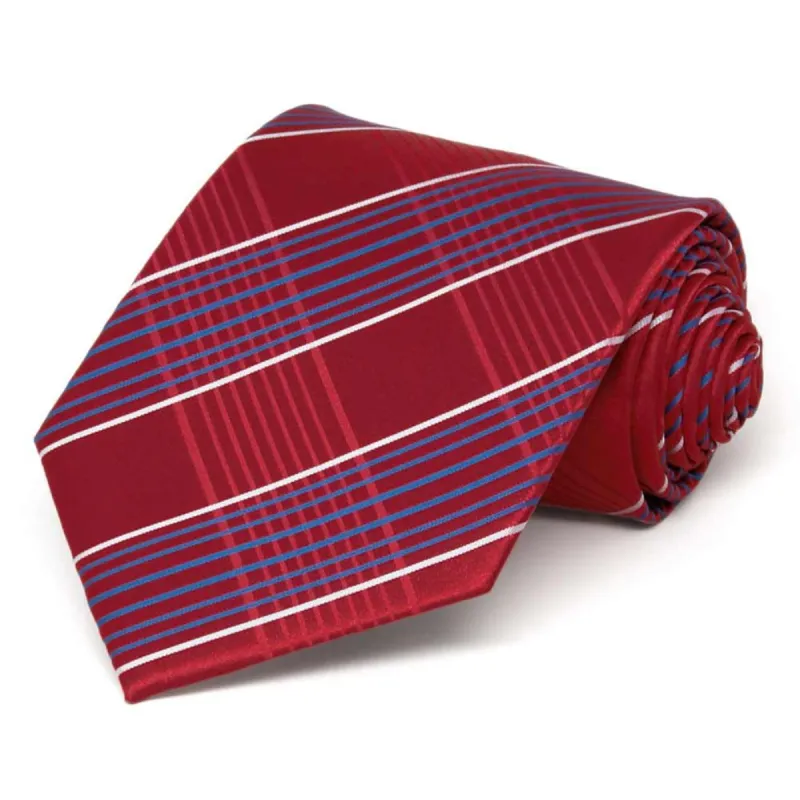 Dark Red Jeffrey Plaid Necktie sold by TieMart
