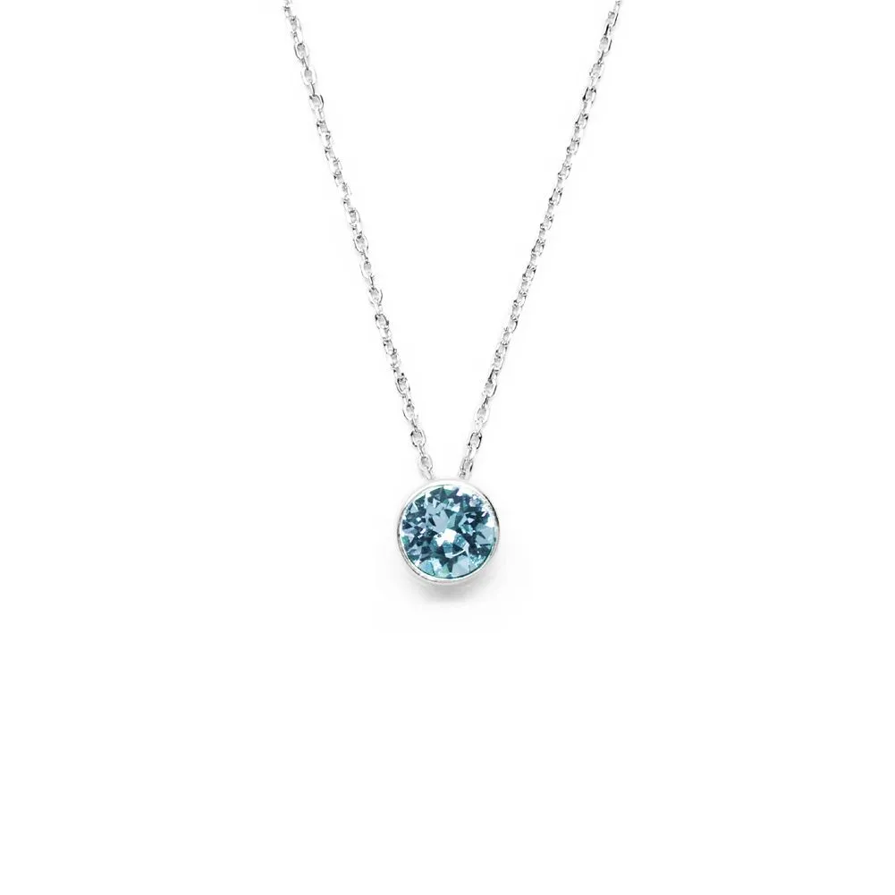 Pale Blue Round Crystal Necklace sold by TieMart