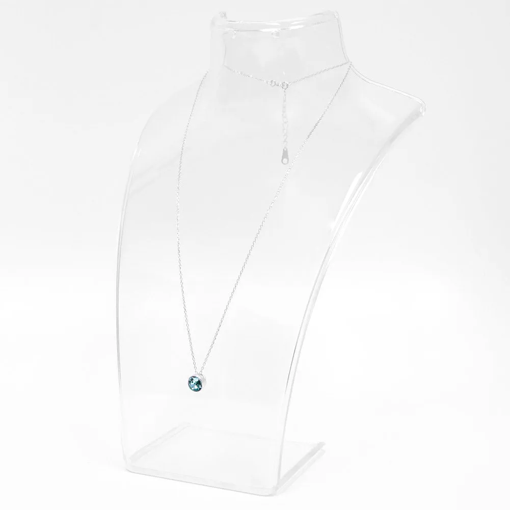 Pale Blue Round Crystal Necklace sold by TieMart product image thumbnail 2