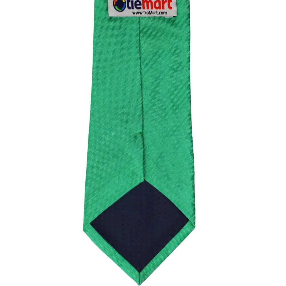 Green Herringbone Silk Necktie sold by TieMart product image thumbnail 4