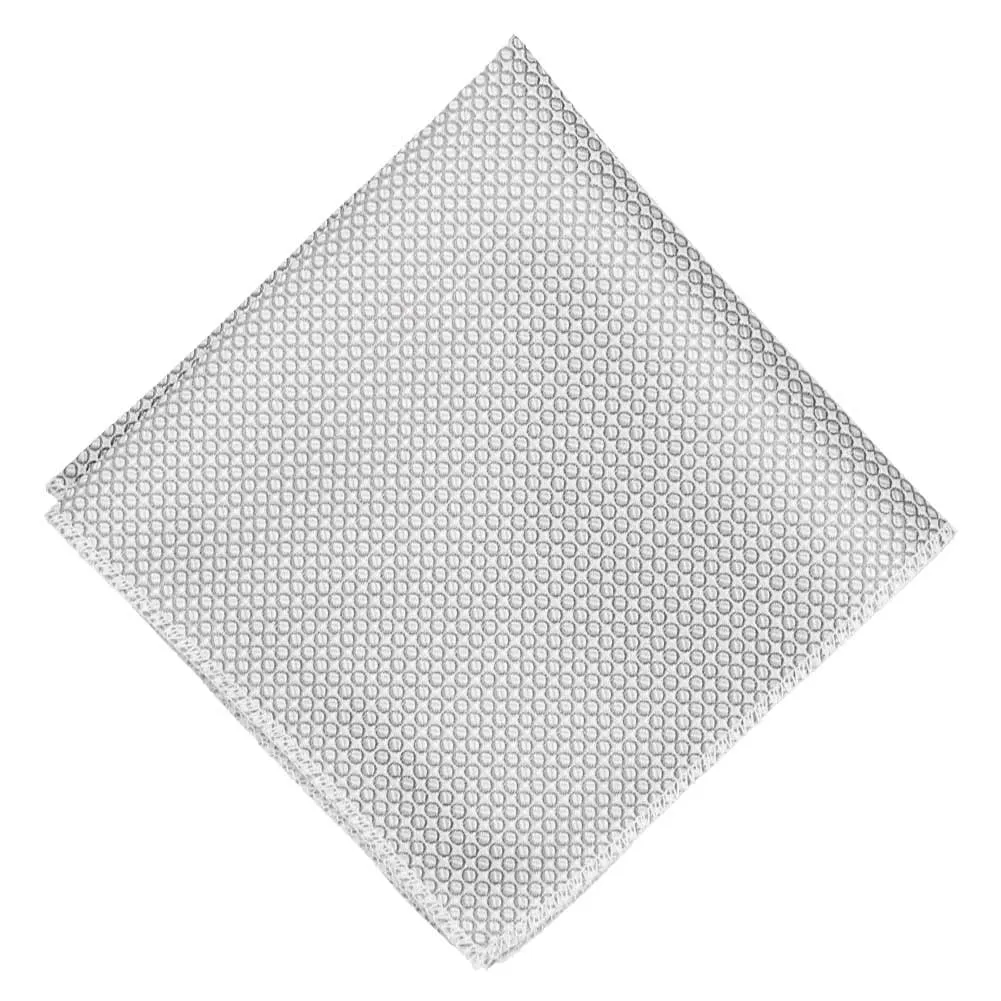 Soft Gray Henry Grain Pattern Pocket Square sold by TieMart
