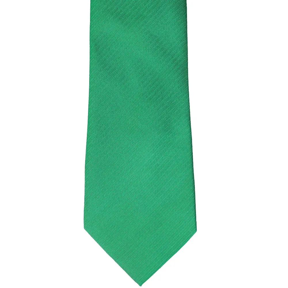 Green Herringbone Silk Necktie sold by TieMart product image thumbnail 2