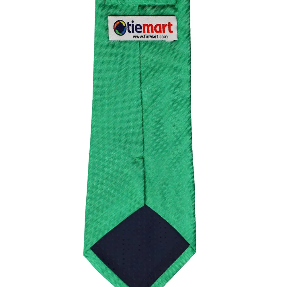 Green Herringbone Silk Necktie sold by TieMart product image thumbnail 3