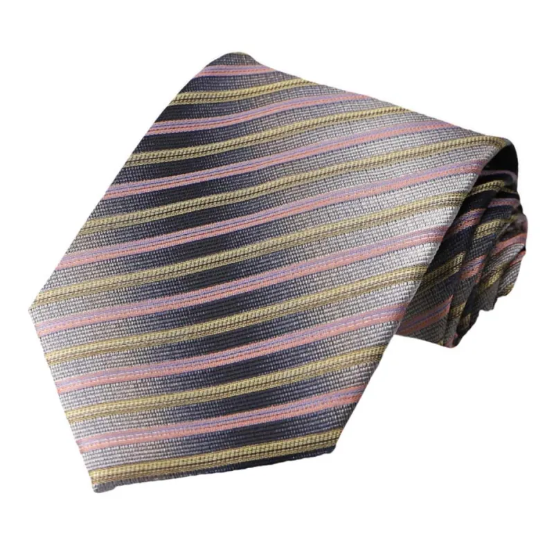 Pink Champagne Whitney Striped Necktie sold by TieMart