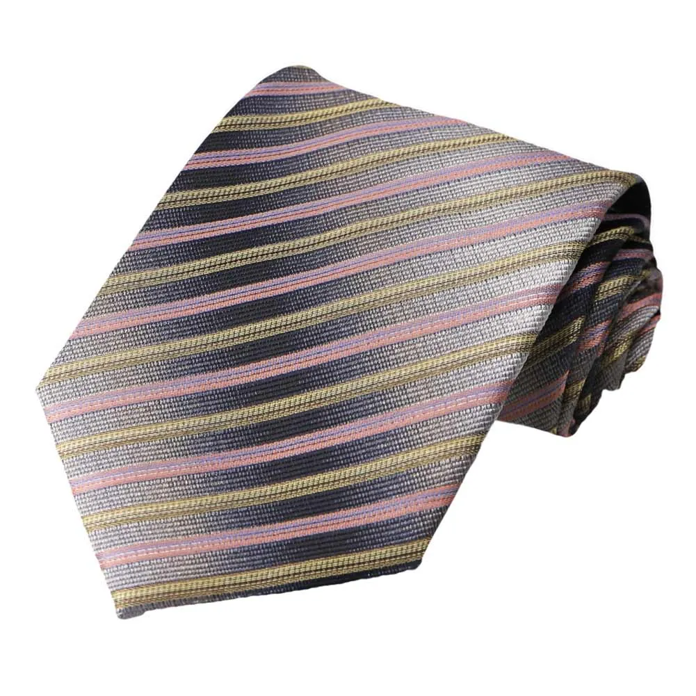 Pink Champagne Whitney Striped Necktie sold by TieMart