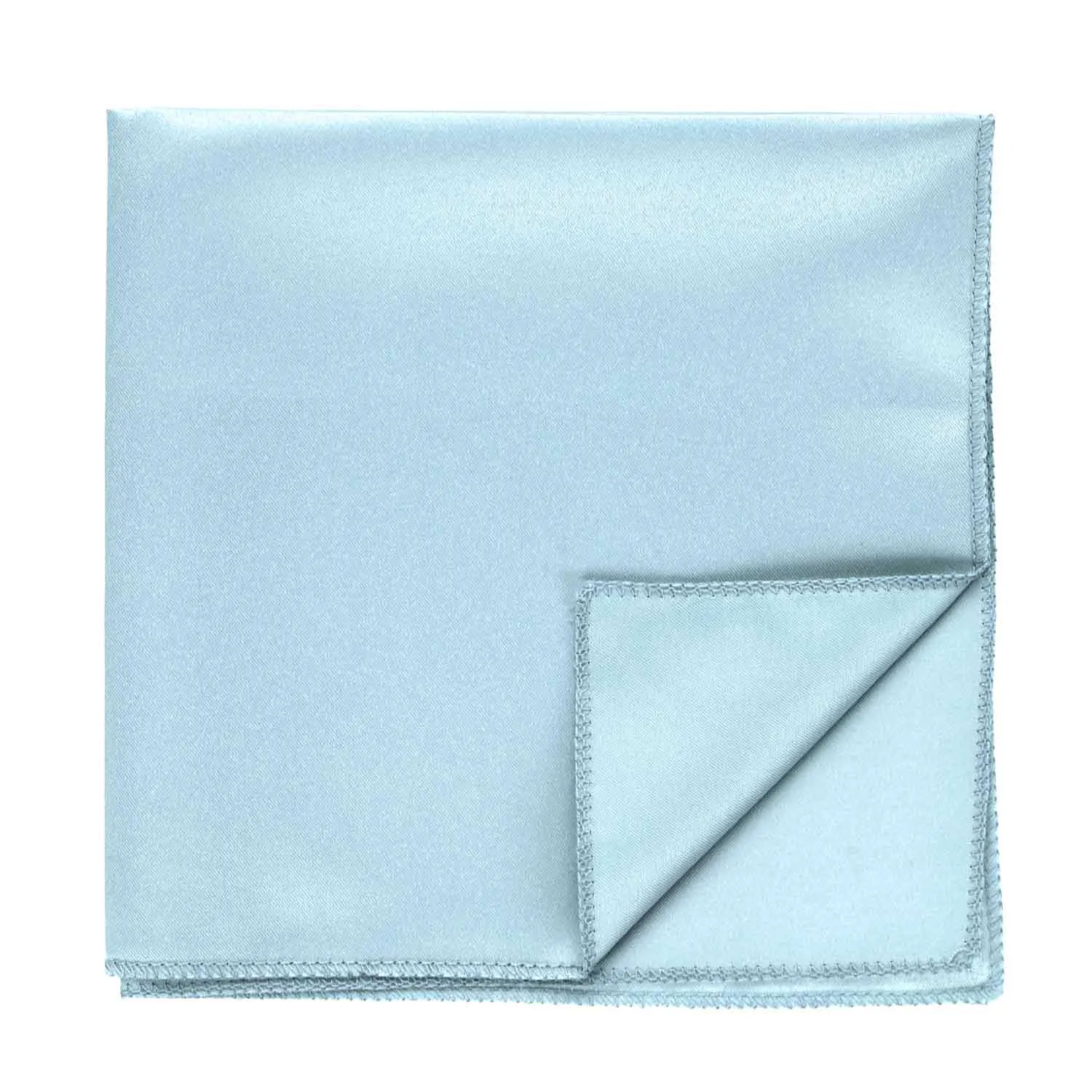 Capri Blue Solid Color Pocket Square sold by TieMart product image thumbnail 2