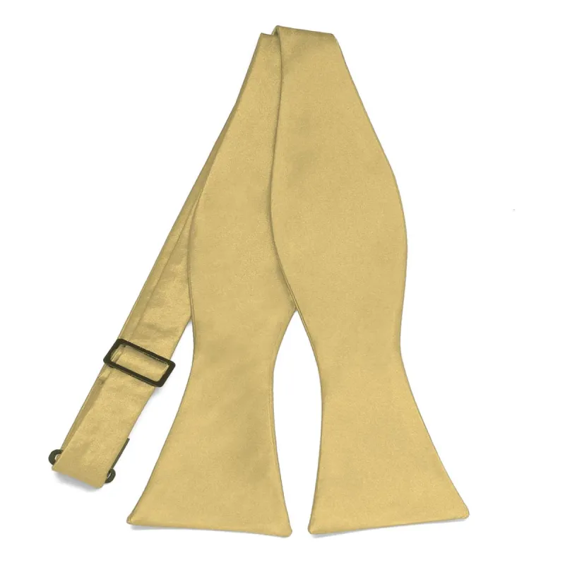 Pale Gold Self-Tie Bow Tie sold by TieMart