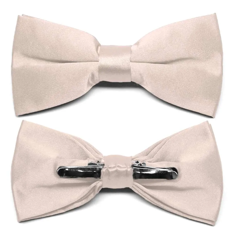 Sand Pink Clip-On Bow Tie sold by TieMart