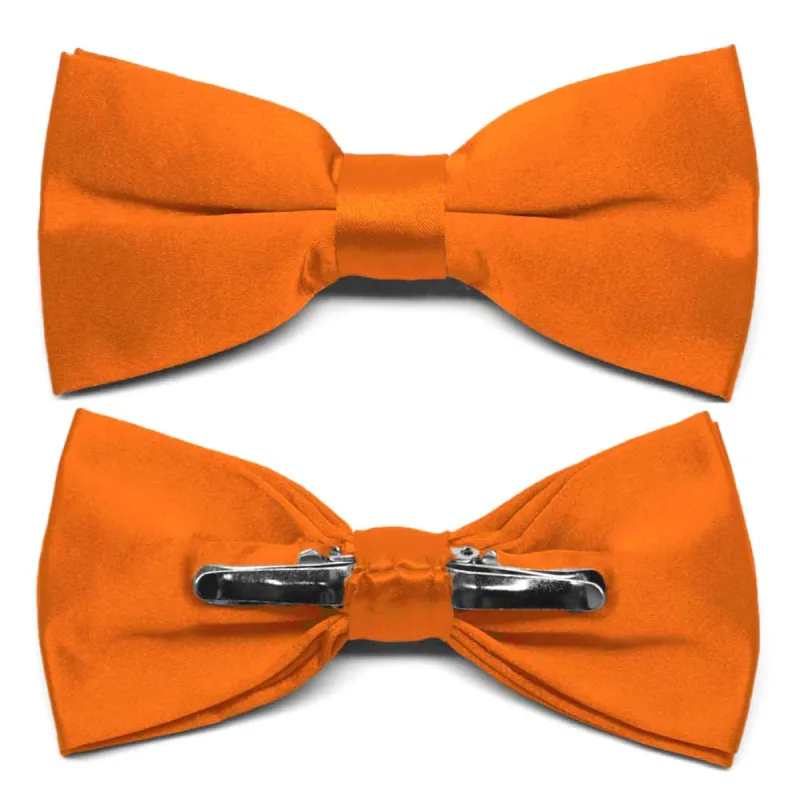Pumpkin Orange Clip-On Bow Tie sold by TieMart