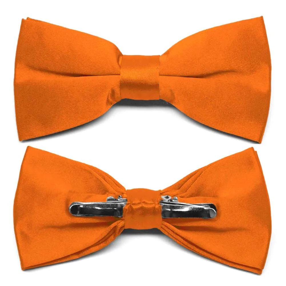 Pumpkin Orange Clip-On Bow Tie sold by TieMart