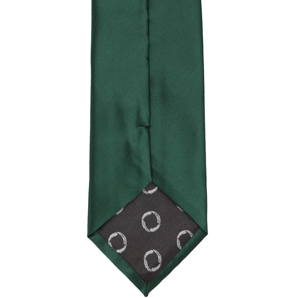 Hunter Green Solid Color Zipper Tie sold by TieMart product image thumbnail 3