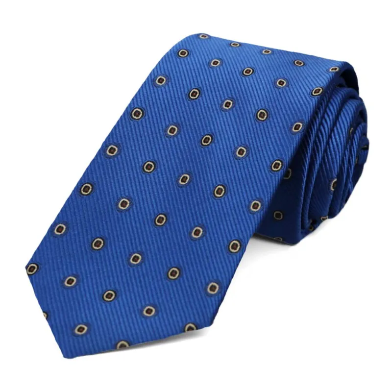 Royal Blue Willoughby Dotted Slim Necktie sold by TieMart