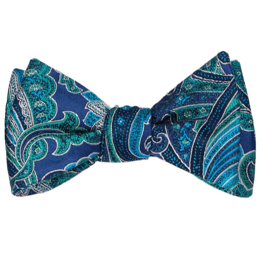 Blue Velvet Sergeant Paisley Silk Self-Tie Bow Tie sold by TieMart product image thumbnail 2