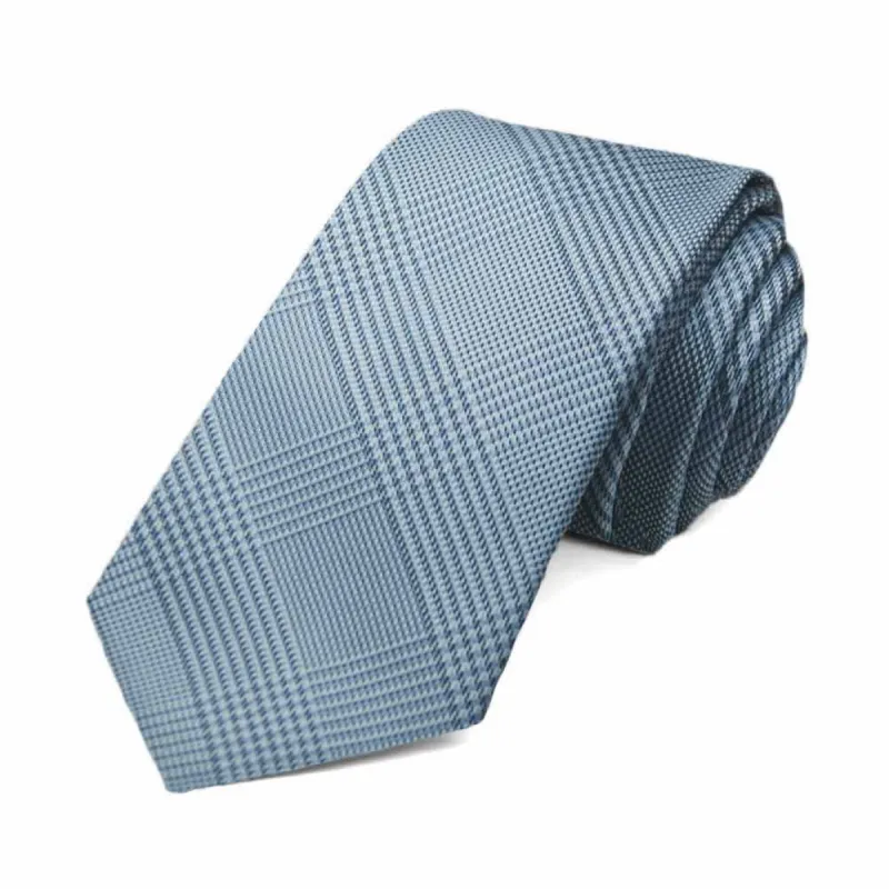 Rustic Blue Jamestown Glen Plaid Slim Necktie sold by TieMart