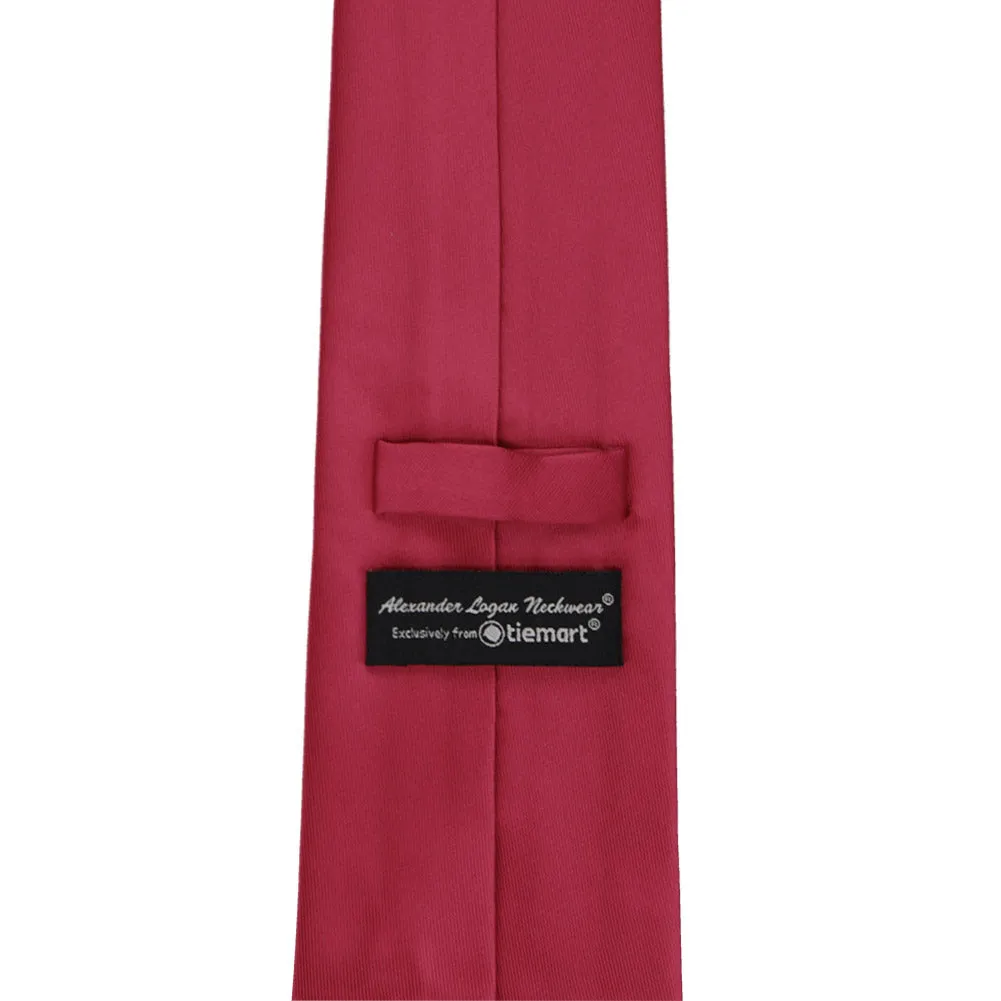 Crimson Red Solid Color Necktie sold by TieMart product image thumbnail 3