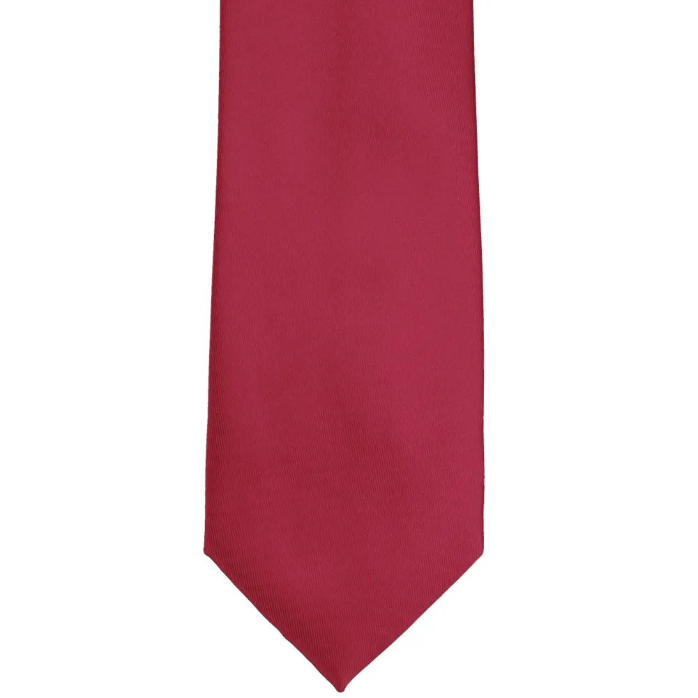 Crimson Red Solid Color Necktie sold by TieMart product image thumbnail 2
