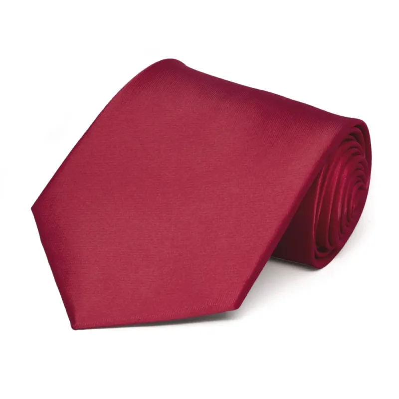 Crimson Red Solid Color Necktie sold by TieMart