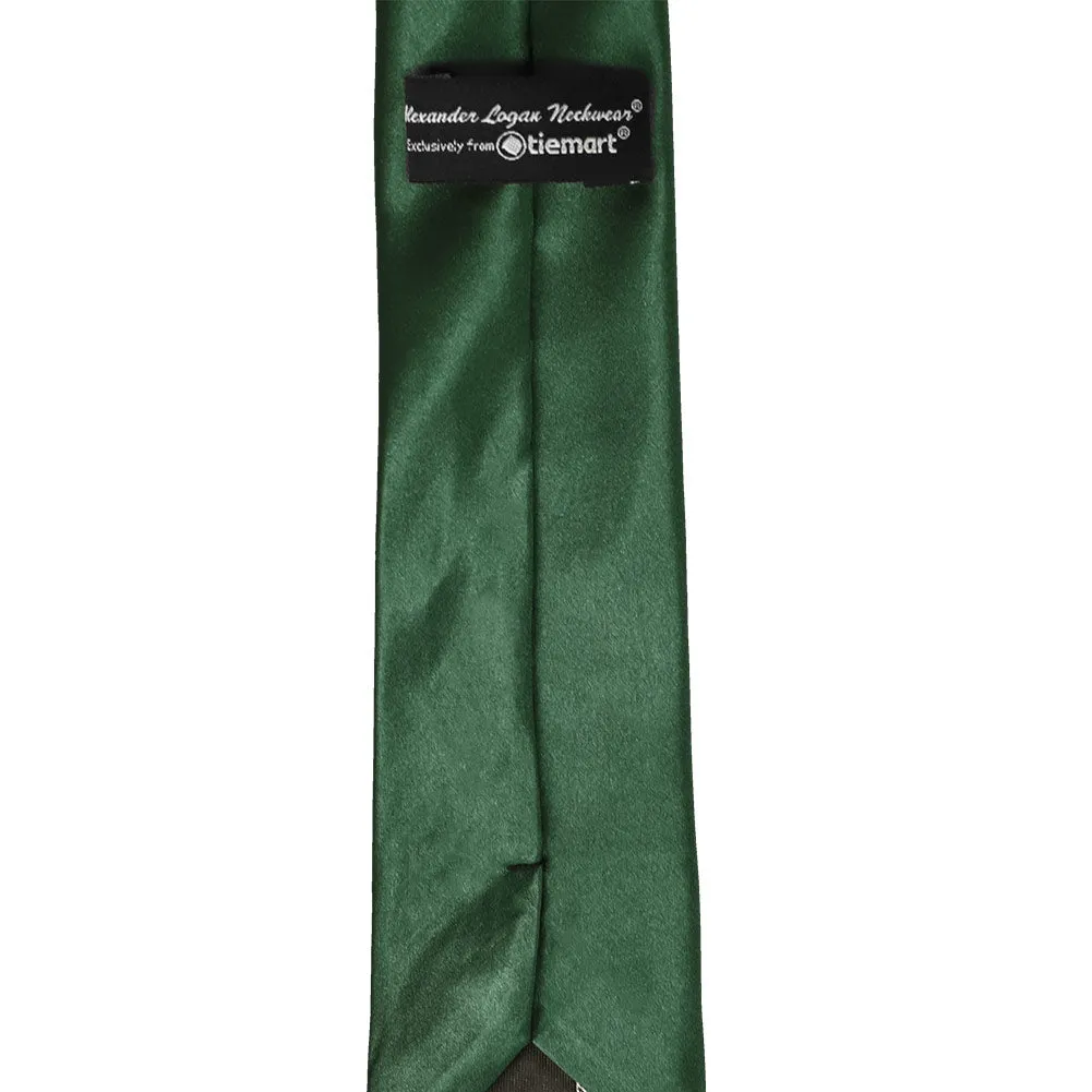 Forest Green Slim Solid Color Necktie, 2.5" Width sold by TieMart product image thumbnail 3