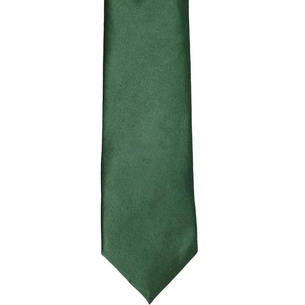Forest Green Slim Solid Color Necktie, 2.5" Width sold by TieMart product image thumbnail 2