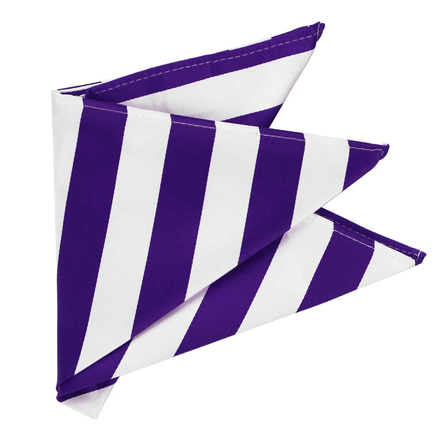 Dark Purple and White Striped Pocket Square sold by TieMart product image thumbnail 3