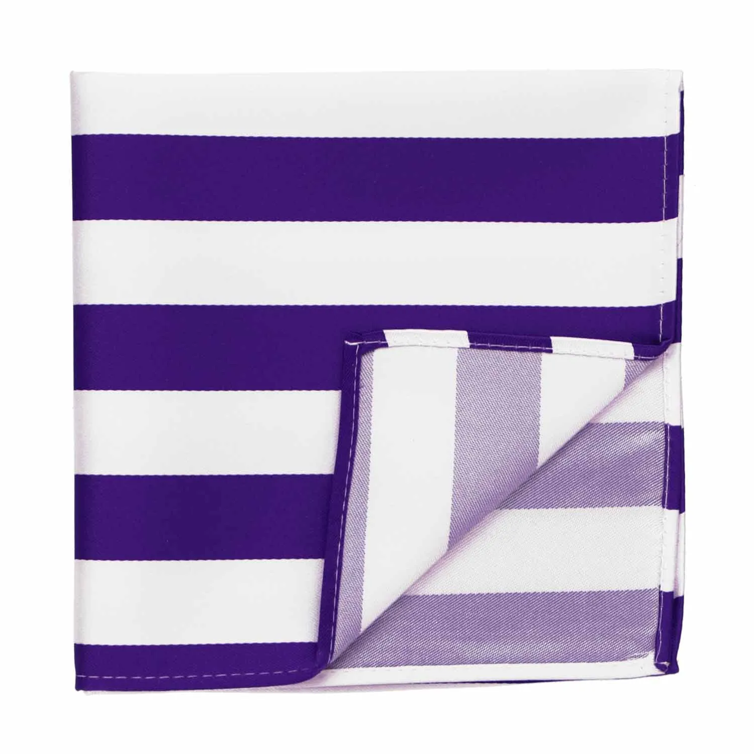 Dark Purple and White Striped Pocket Square sold by TieMart product image thumbnail 2