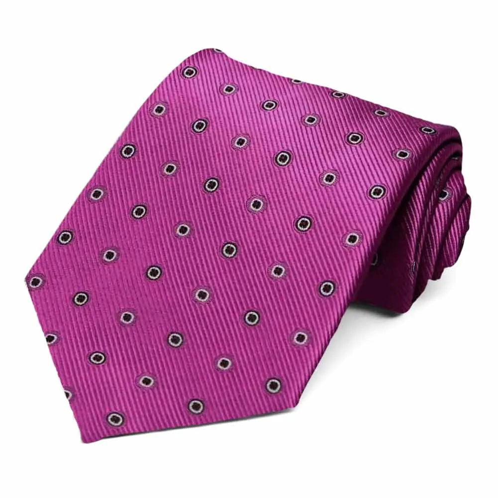 Dark Orchid Willoughby Dotted Necktie sold by TieMart
