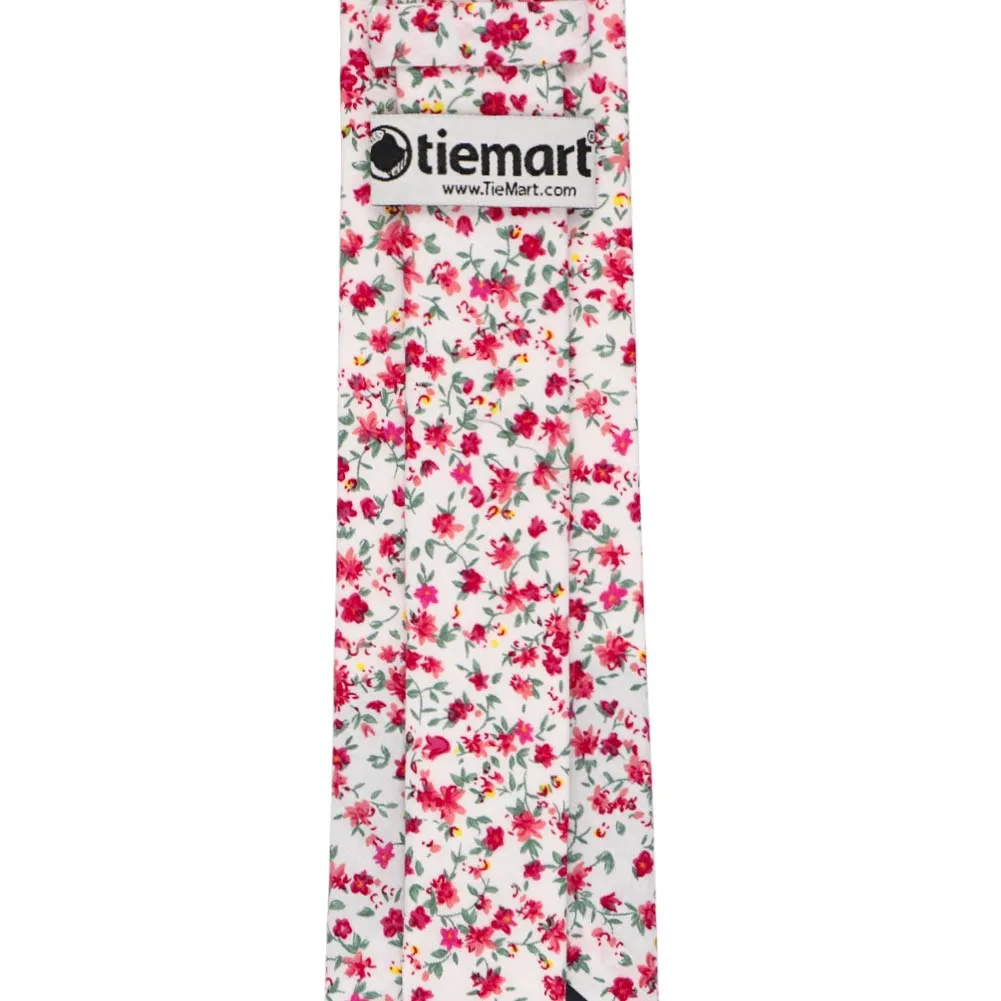 Fuchsia and White Alameda Floral Tie sold by TieMart product image thumbnail 3