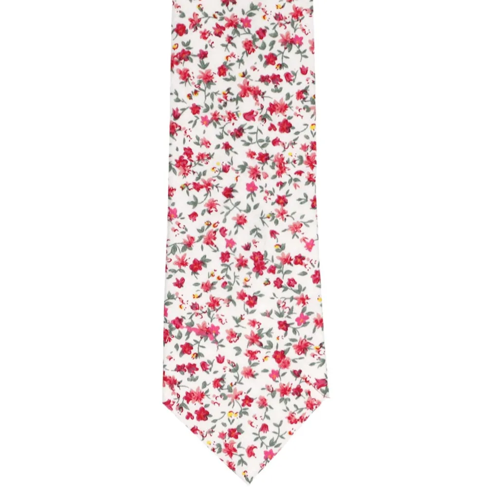 Fuchsia and White Alameda Floral Tie sold by TieMart product image thumbnail 2