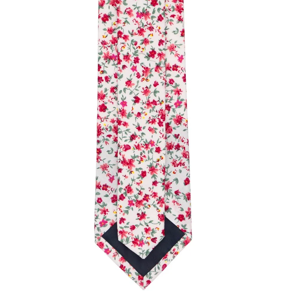 Fuchsia and White Alameda Floral Tie sold by TieMart product image thumbnail 4