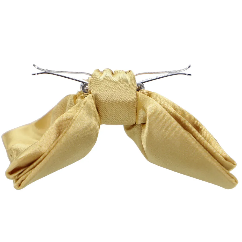 Pale Gold Clip-On Bow Tie sold by TieMart product image thumbnail 2