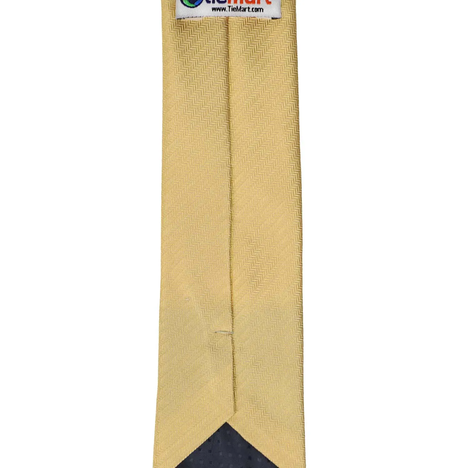 Pale Gold Herringbone Silk Slim Necktie, 2.5" Width sold by TieMart product image thumbnail 3